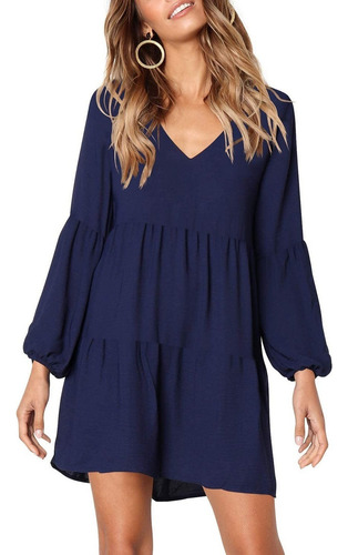 Vestidos De Playa Casuales Con Cuello En V Y Manga