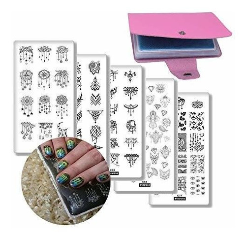 Equipo Para Decorar Uñas Nail Plates Stamping Set Kit Image 