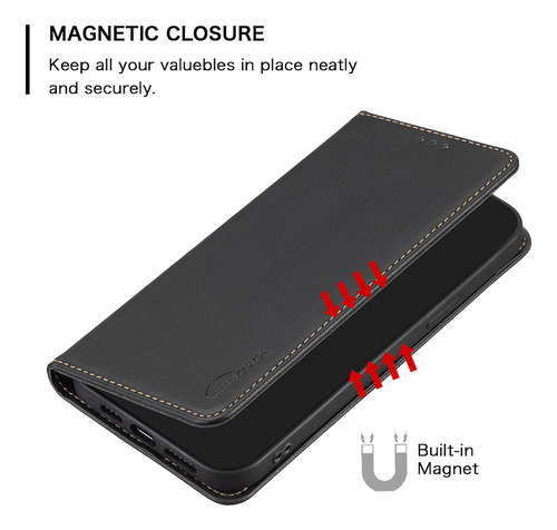 Funda Tipo Cartera Con Ranura Para Tarjetas De Piel Abatible