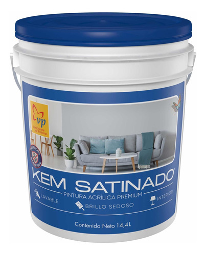 Pintura Vp Kem Satinado Blanco Intenso Cuñete 4galones