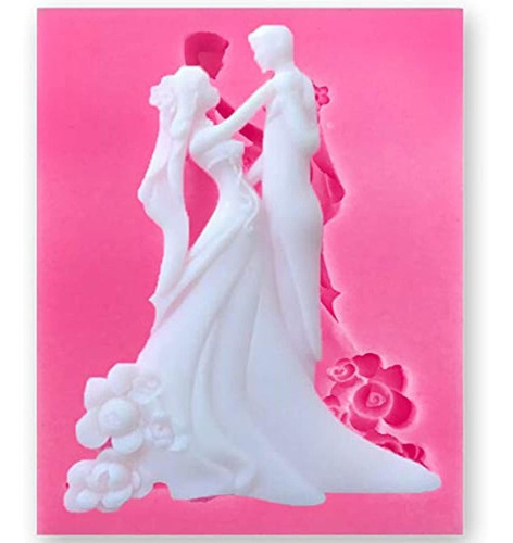 Hengke Novia Y Novio Fondant Cake Topper Molde De Silicona