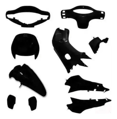 Kit De Plasticos Gilera Smash 10 Piezas Negro- Yuri Motos