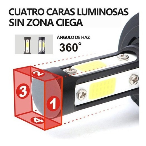 Imagen 2 de 8 de Kit De Faros Delanteros De 4 Lados H7 9005 Led Rayo Bajo
