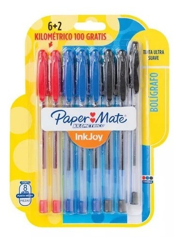 Set 8 Boligrafo Inkjoy Kilometrico Paper Mate Surtidos