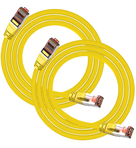 Cable Rj45, Mxeyp-002, 2pzas, 3m, Amarillo, 1gbps, Cat6, Rj4