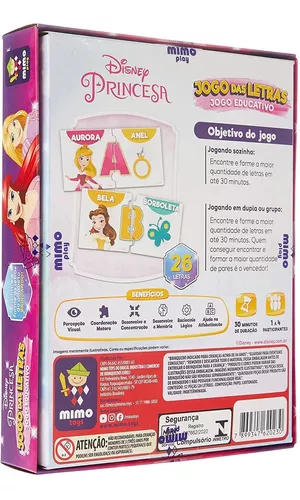 Jogo Educativo Descobrindo Vogais Princesas Disney - Mimo