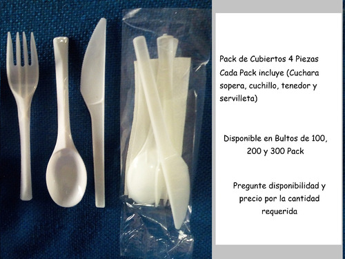 Cubiertos Desechables Plásticos (tenedor Cuchillo Sopera)