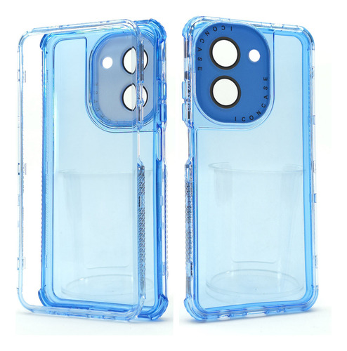Funda 3 En 1 Para Poco C71 Case Protector 360 Carcasa Rudo Rainbow Dream - Azul Poco C71