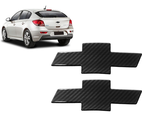 Par De Emblemas Gm Fibra De Carbono Cruze Hatch 2012 A 2014