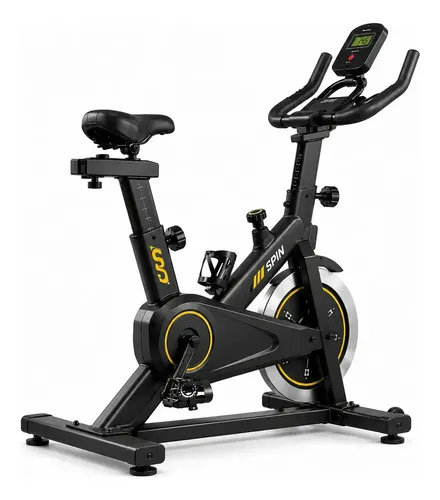 Bicicleta Ergométrica Spinning Residencial Com Painel Cardíaco Resistência Regulável Assento e Guidão Ajustáveis Smoofy