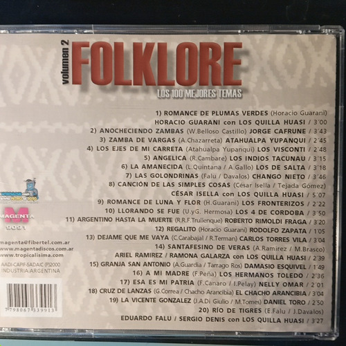 Folklore, Los 100 Mejores Temas En 5 Cd. Artistas Varios. (Usado)