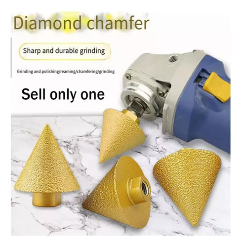 2 Broca Cônica Chanfro Diamante Esmerilhadeira Porcelanato