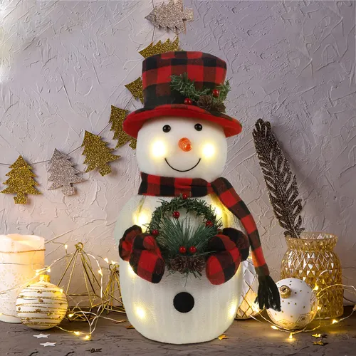 Sancodee Muneco De Nieve Iluminado De Navidad, Muneco De Nie