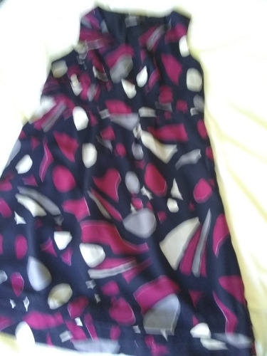 Vestido Talla Mediana Estampado Largo A La Rodilla Sin Manga