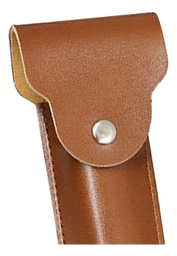 Estuche De Afeitadora Manual Para Hombres, Marrón Brillante