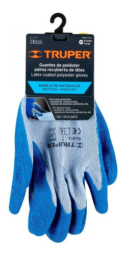 Guante De Poliester Recubiertos De Latex Talla G Truper 4 Pz