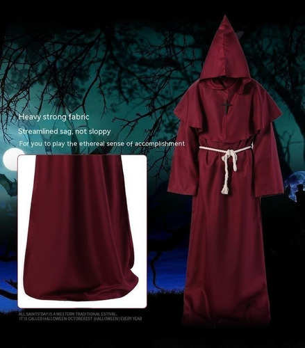 Túnica De Monje Medieval Disfraz De Halloween Ropa De Monje