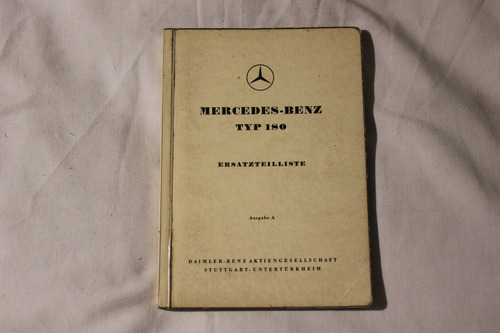 Mercedes Benz 180 1953 Catalogo De Repuestos (Usado)