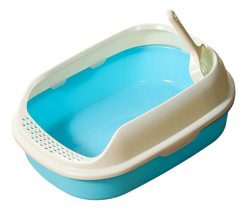 Caja De Arena Para Gatos, Antisalpicaduras, Resistente, Azul