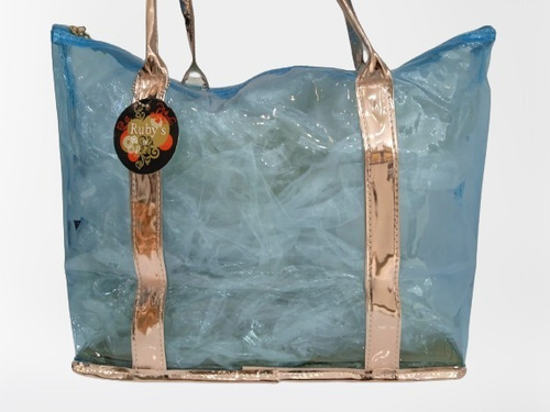 Bolsa Nécessaire Transparente Com Alça Ruby's Cor Azul