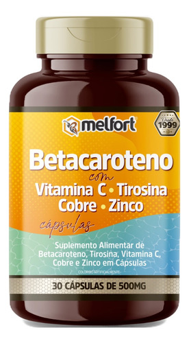 Betacaroteno, Tirosina, Vitamina C, Zinco 30 Cápsulas