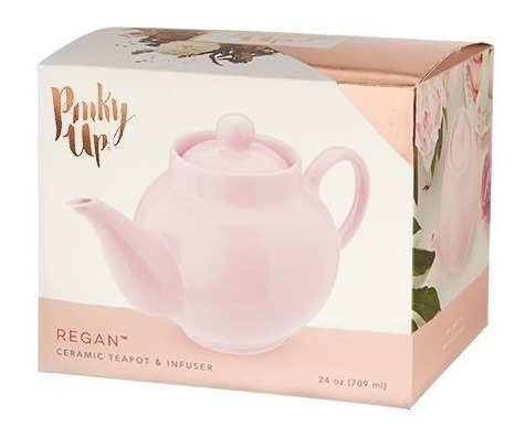 Tetera De Cerámica Color Rosa Con Infusor, Marca Pinky Up