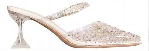 Sandalias De Tacón Alto De Cristal Transparente Para Mujer