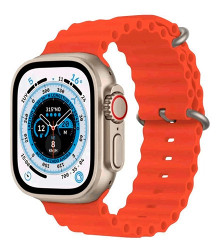 Reloj inteligente Blulory Glifo Ultra Max de 49 mm, color naranja