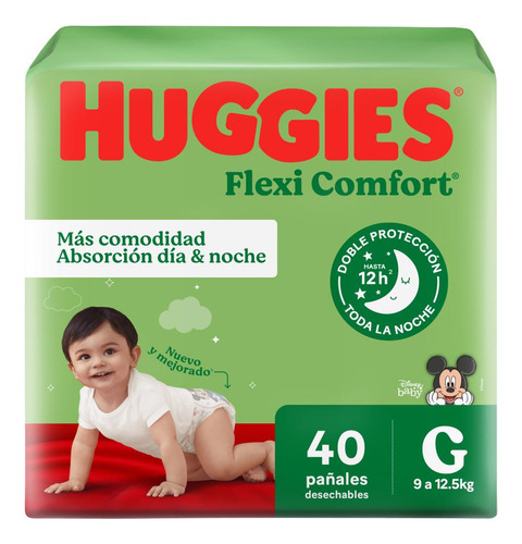 Super Combo Combinado Pañales Huggies Classic Talle G X40 unidades + Huggies Flexi Comfort Talle G X40 unidades