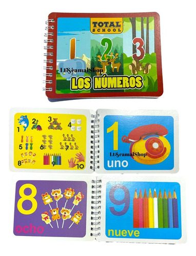 Cuaderno Educativos Niños Niñas Números Y Animales Objetos 