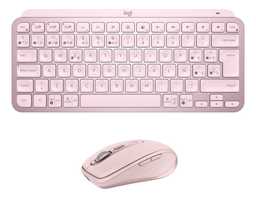 Kit Logitech Teclado Mx Keys Mini + Mx Anywhere 3s Rosado