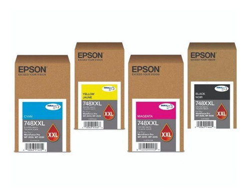 Juego Kit Cartuchos Epson 748xxl Original Para Wf 6090/6590