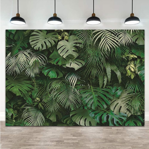 ~? 9x6ft Tropical Green Leaves Theme Photography Backdrops W