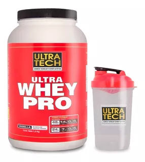 Proteina Whey Protein X 1,5 Kg + Shaker Proteína De Suero Concentrada 90 % Ultra Tech