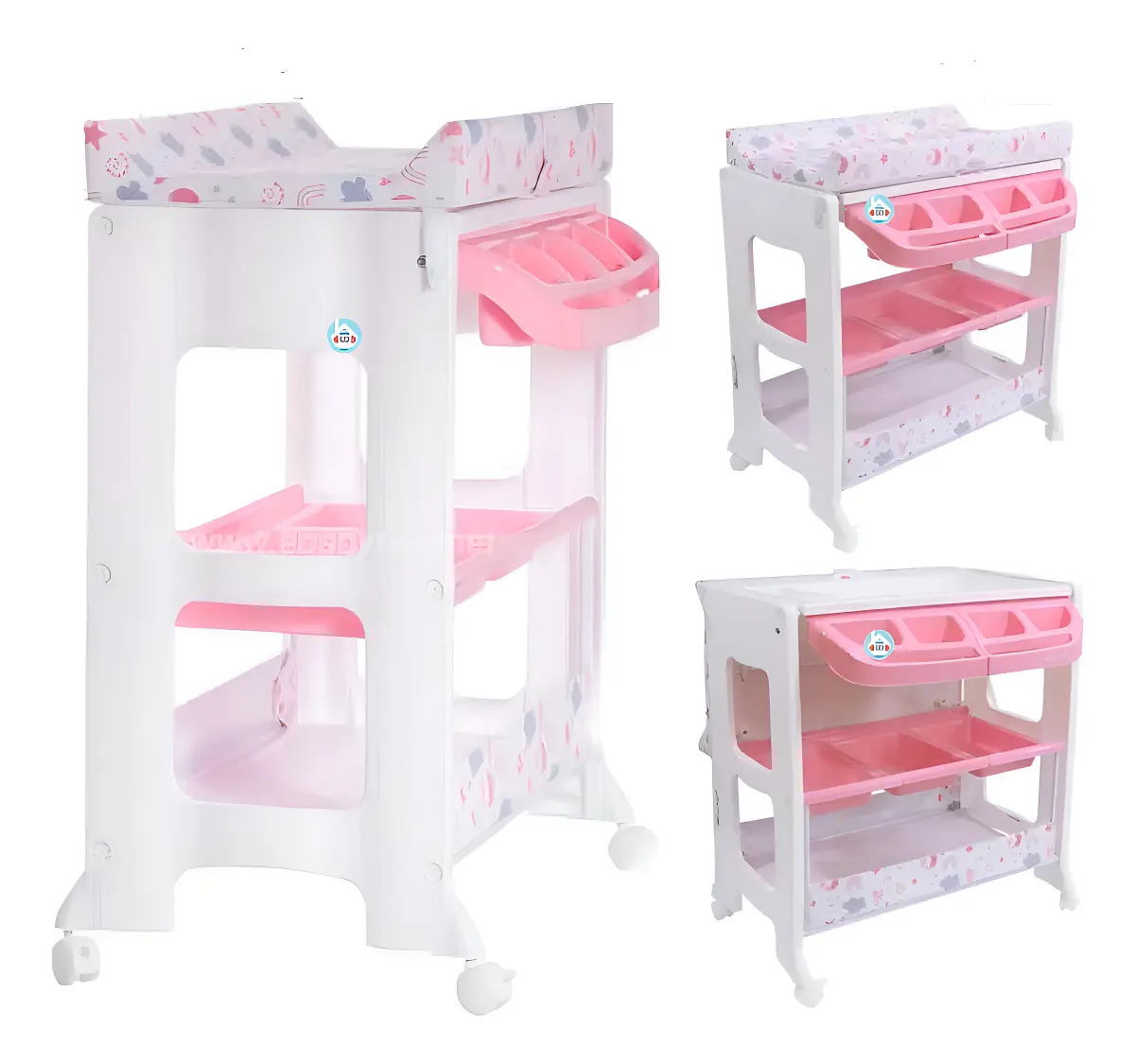 Bañera Bebé Ebaby Rosa Luxury Con Cambiador Y Manguera Antideslizante 40L