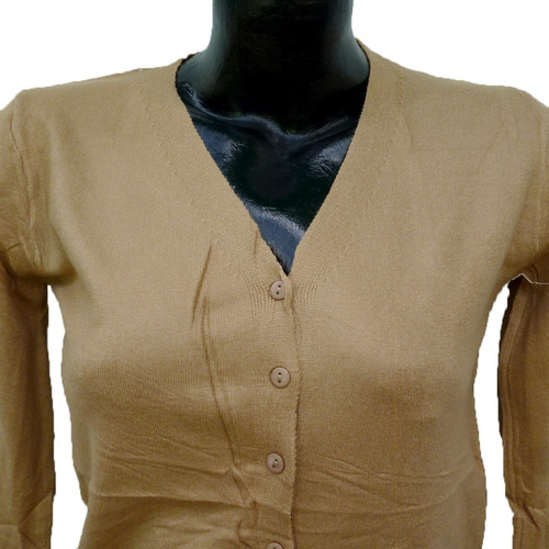 Suéter Básico Con Botones Para Mujer Cuello En V