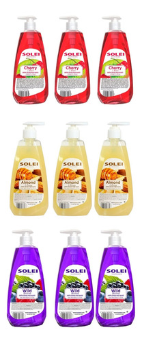 Jabón Para Manos Solei 450ml Caja/9 Piezas Surtido