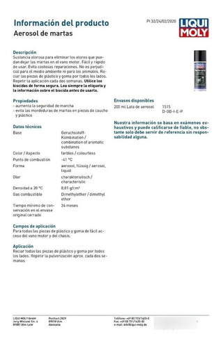 Spray Repelente De Roedores O Ratones 200 Ml Liqui Moly