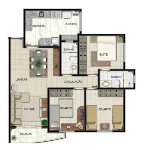 Imagem 11 de 12 de Apartamento Com 85m² No Edifício Monteserrat Em Franca-sp, Com 3 Dormitórios (sendo 1 Suíte), Com 2 Vagas De Garagem, Sala Com 2 Ambientes - Ap00020 - 68915184