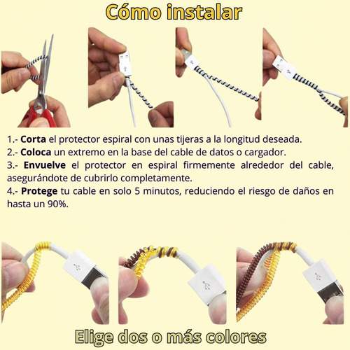 Pack X20 Espirales Usb Protege Cables Y Auriculares Estilo