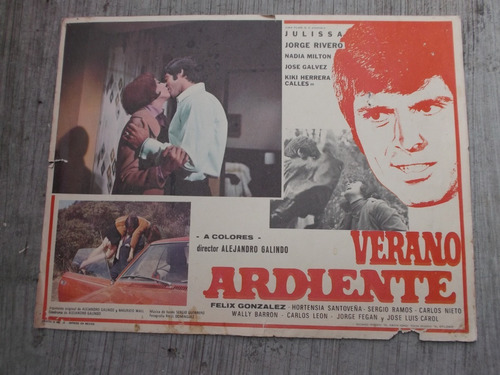 Vintage Cartel De Cine De Jorge Rivero En Verano Ardiente #7