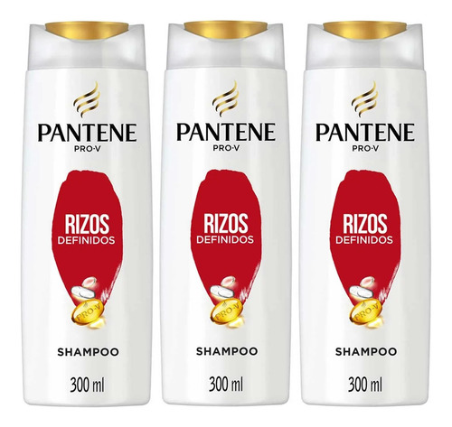 3 Shampoo Pantene Pro V Rizos Definidos 300ml