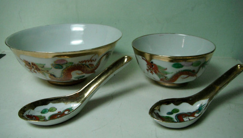 Porcelana China Juego Matrimonial Antiguo De Taza Y Cuchara