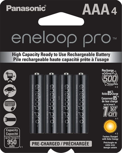 Pilas Recargables Panasonic Eneloop Pro Triple Aaa Pack 4 Un