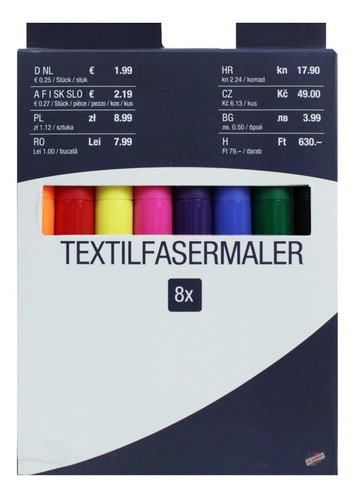 Imagen 1 de 10 de Set 8 Plumones Marcadores Textiles Para Tejidos Kik12071