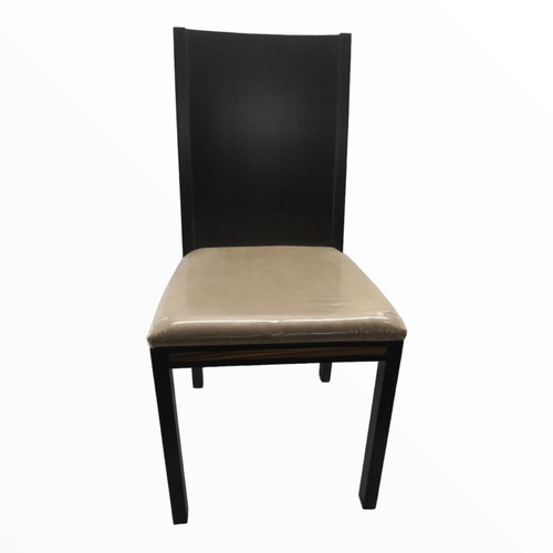 Imagen 3 de 3 de Silla Madera Solida Tapizada Beige 1pz Uninca