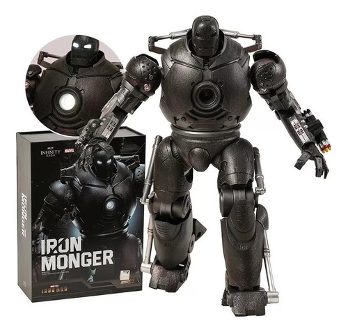 Iron Monger Zd Toys Homem de Ferro com luz LED de 23 cm