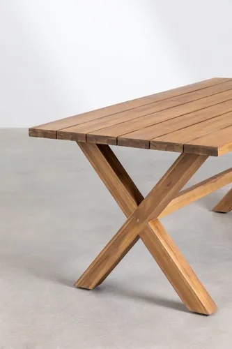 Mesa Comedor Y De Jardín Rectangular En Roble Macizo