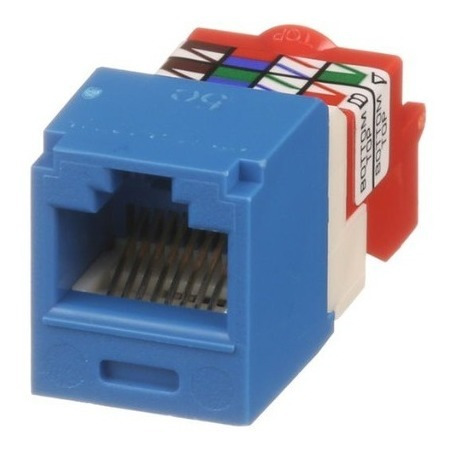Pack 10 Conectores Jack Rj45 Estilo T Mini-com Cat 5e Azul