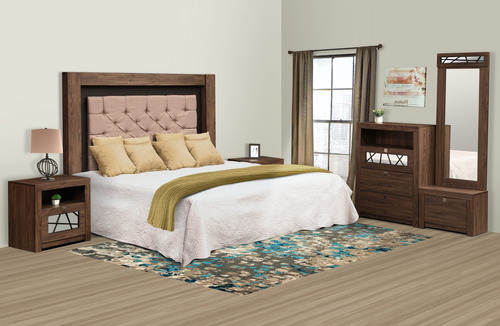 Recamara King Size 5 Piezas Maleli Nogal Këssa Muebles